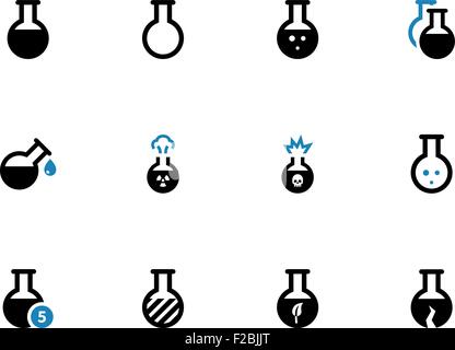 Flacon duotone icons on white background. Stock Vector
