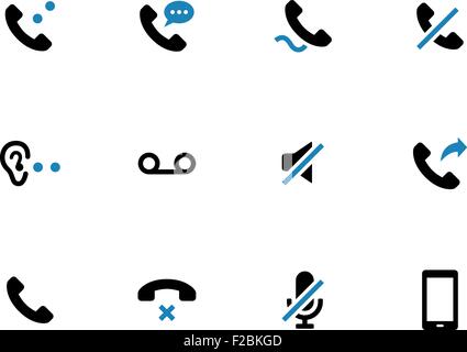 Mobile phone handset duotone icons on white background. Stock Vector