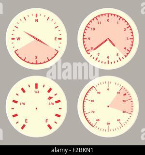 Futuristic blue gauge dashboard touch user interface HUD Stock Vector
