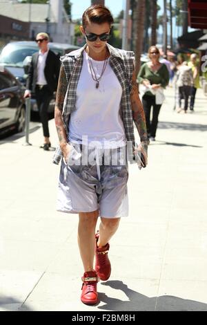 Ruby Rose Langenheim visits a medical center in Beverly Hills  Featuring: Ruby Rose Langenheim, Ruby Rose Where: Los Angeles, California, United States When: 15 Jul 2015 Stock Photo