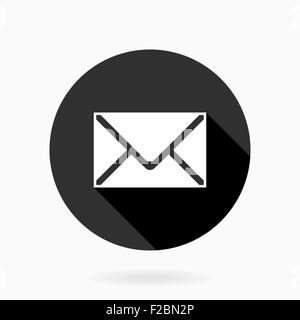 Fine  Mail Icon With Flat Design Stock Photo