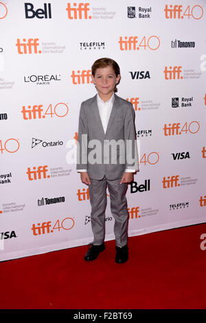 Toronto, Ontario, Canada. 15th Sep, 2015. Actor JACOB TREMBLAY attends the 'Room' premiere during the 2015 Toronto International Film Festival at the Princess of Wales Theatre on September 15, 2015 in Toronto, Canada Credit:  Igor Vidyashev/ZUMA Wire/Alamy Live News Stock Photo