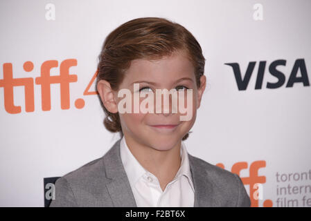 Toronto, Ontario, Canada. 15th Sep, 2015. Actor JACOB TREMBLAY attends the 'Room' premiere during the 2015 Toronto International Film Festival at the Princess of Wales Theatre on September 15, 2015 in Toronto, Canada Credit:  Igor Vidyashev/ZUMA Wire/Alamy Live News Stock Photo