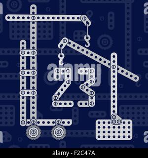 Creative vector 23 february illustration with cranes and numbers Stock Vector