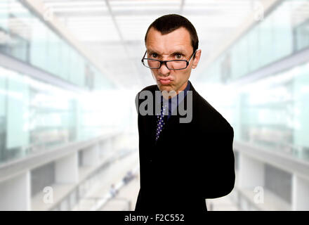 young distorted business man at the office Stock Photo