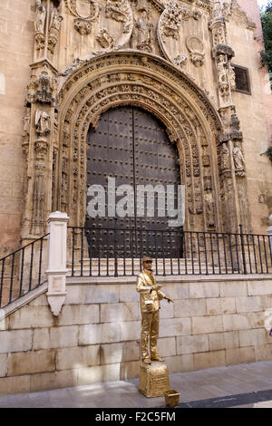 Street artist performing in front of Cathedral, Malaga,Spain. Stock Photo