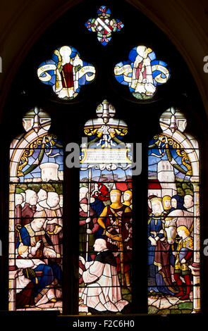 Stained glass in St. John the Baptist Church, Whitwick, Leicestershire, England, UK Stock Photo