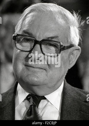 James Callaghan former Prime Minister with Tony Benn and Lena Jeger in ...
