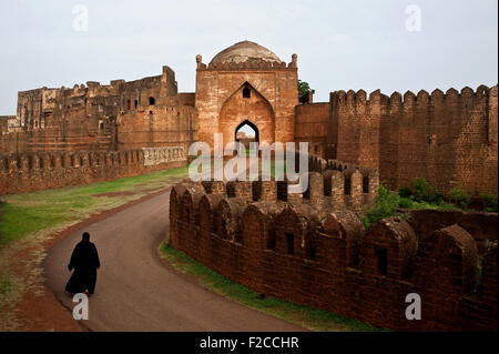 Entrance of the fort at Bidar ( India) Stock Photo