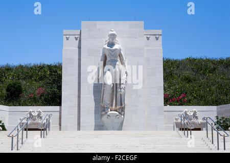 Honolulu, Hawaii, USA. 29th May, 2015. The Lady Columbia statue, National Memorial Cemetery of the Pacific (Punchbowl Cemetery). Stock Photo