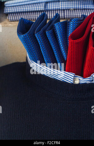 Close up of men's clothes, pullover necktie Stock Photo