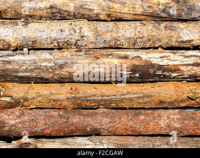 Old rough wooden planks with cracks as background Stock Photo