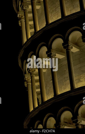 Detail of the Tower of Pisa in a festive night Stock Photo