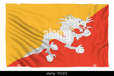 3D Flag of Bhutan. 3D Illustration Stock Photo - Alamy