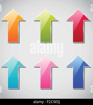 Set colorful arrow, advertise sticker Stock Vector