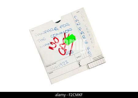 A cheap second-hand CD of Fanfare for the Common Man by Aaron Copeland sold in a cardboard sleeve without a CD case. Stock Photo