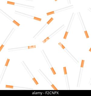Cigarette seamless on white background Stock Vector