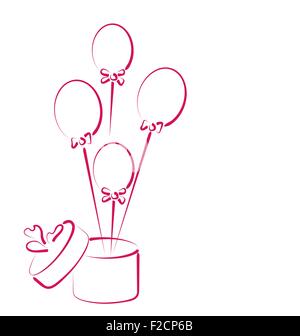 Open gift box with balloons for your holiday Stock Vector