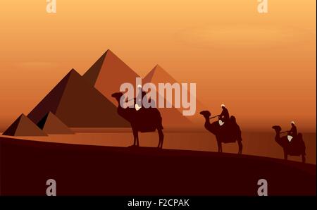 Caravan camels Stock Vector
