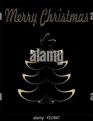 Christmas tree black and gold Stock Vector Image & Art - Alamy