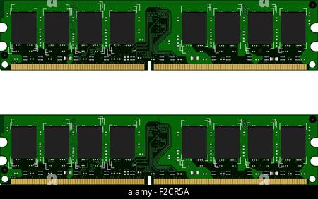 Two green DDR modules Stock Vector