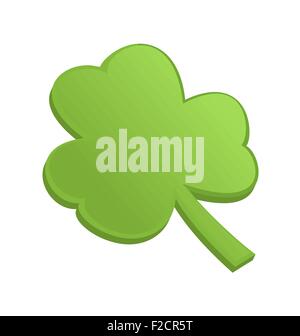 Clover shamrock 3d vector irish pattern. St Patrick day realistic green ...