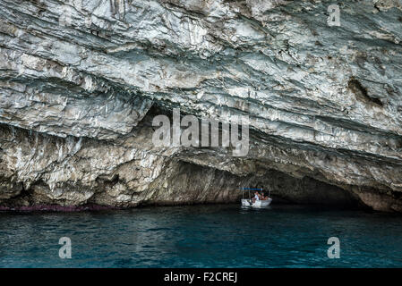 Exploring the sea caves on the Isle of Capri, Campania, Italy Stock Photo