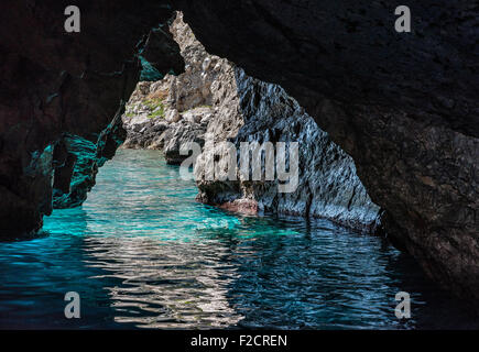 The Grotta Verde, green grotto, on the island of Capri, Campania, Italy