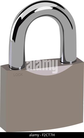 vector realistic lock and key on white background Stock Vector Image ...