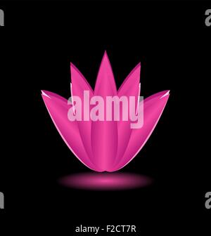 Lotus flower isolated on black background Stock Vector