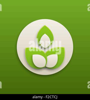 Circle label with green leaves Stock Vector Image & Art - Alamy