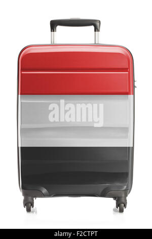Suitcase painted into national flag series - Yemen Stock Photo
