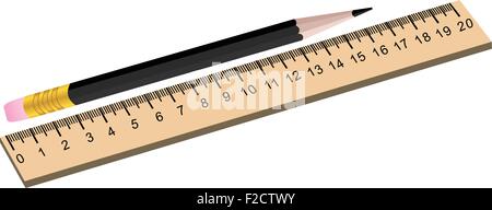 Pencil and ruler Stock Vector