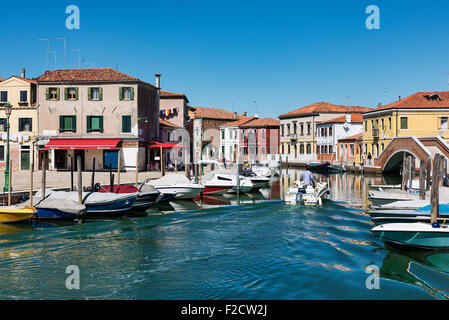 Venitian island of Murano, Italy. Famous for it's many furnaces and hand made glass. Stock Photo