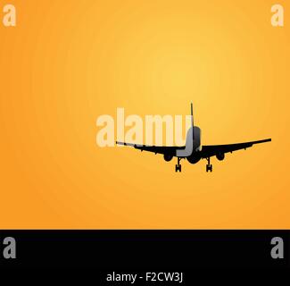 Vector black flying airplane plane silhouette isolated on white ...