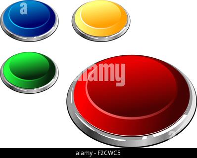 Illustration of set of multi-coloured buttons - vector Stock Vector