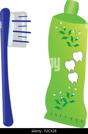 Toothbrush and toothpaste vector isolated illustration Stock Vector ...