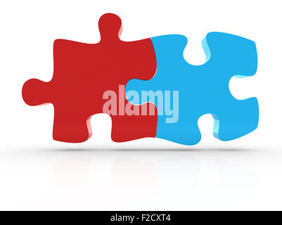 Connected puzzle piece , This is a computer generated and 3d rendered picture. Stock Photo