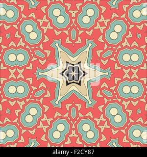 Pink Mandala Background for greeting card, Brochure, Card or Invitation with Islamic, Arabic, Indian, Ottoman, Asian motifs. Abstract Retro Stylized flowers wallpaper Endless Tile Stock Vector
