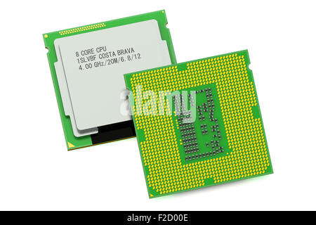 CPU computer processor unit  isolated on white background Stock Photo