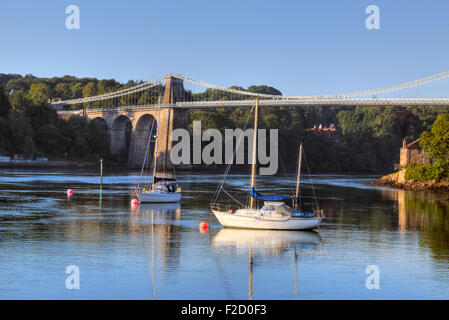 Menai Bridge, Isle of Anglesey, Wales, United Kingdom Stock Photo