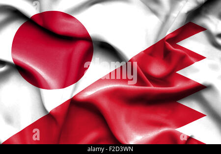 Waving flag of Bahrain and Stock Photo