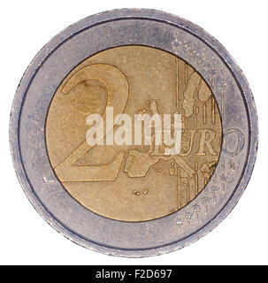 Two euro coin isolated on white background Stock Photo