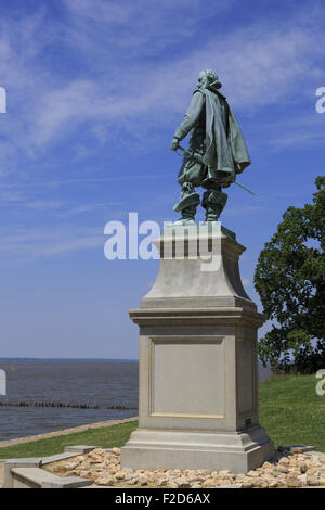 Statue of Captain John Smith born about 1580 at the Jamestown Settlement Virginia USA Stock Photo