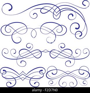 vector set: calligraphic design elements and page decoration Stock Vector