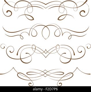 vector set: calligraphic design elements and page decoration Stock Vector