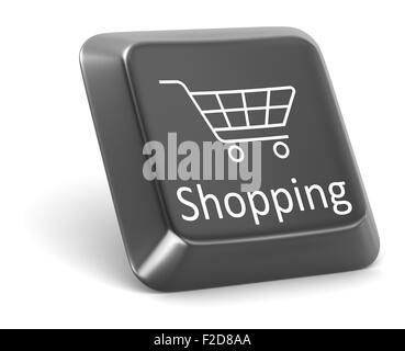 Shopping basket icon. Internet button on white background Stock Photo ...