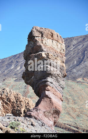 The famous Finger Of God rock formation and Teide volcano. Tenerife island, Canaries Stock Photo