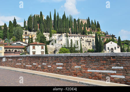 St. Peter bridge across Adige river. Verona, Italy Stock Photo