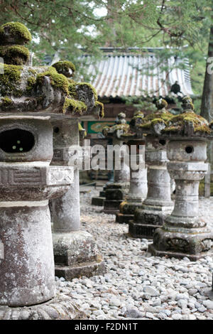 Stone pagodas in rock garden Stock Photo
